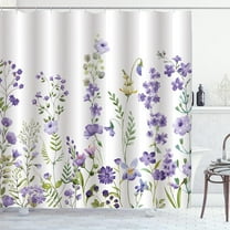 Purple Spring Floral Shower Curtain Lilac Lavender Wisteria Flower Plant Shower Curtains for Bathroom Waterproof Polyester Fabric Bathroom Curtain with Plastic Hooks 72"W x 84"L (Pack of 1)