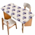 thumbnail image 1 of Purple Spring Floral Table Cloths for 6 Foot Rectangle Tables, Farmhouse Flowers Modern Art Patio Waterproof Elastic Fitted Tablecloths, Washable Rectangular Table Cover for Camping, 1 of 8