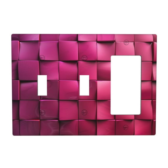 Purple Square 3 Gang Toggle Light Switch Cover Decorative Switch Plates and Outlet Covers Wall Plates for Electrical Kitchen Home Office Art Decor