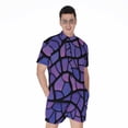 thumbnail image 1 of Purple Stained Glass Mosaic Short Sleeve Men'S Rompers Casual Summer Jumpsuits Outfit, 1 of 4