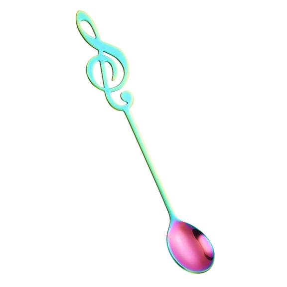 Purple Stainless Steel Music Note Shaped Coffee Spoon, Fashionable Dessert Utensil for Tea & Sweets (Purple, Stainless Steel, 1pc)
