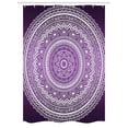 thumbnail image 1 of Purple Stall Shower Curtain, Ombre Mandala Art Print Vibrant Floral Pattern Boho Hippie Inspired Design, Fabric Bathroom Set with Hooks, 54W X 78L Inches, Purple and White, by Ambesonne, 1 of 1