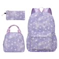 thumbnail image 1 of Purple Star Laptop Backpack Set for Women, 3 Piece School Bag Bundle with Lunch Box Pencil Case, 15.6 Inch Computer Compartment, Large Capacity Water Resistant Nylon Daypack for College Travel Work, 1 of 2