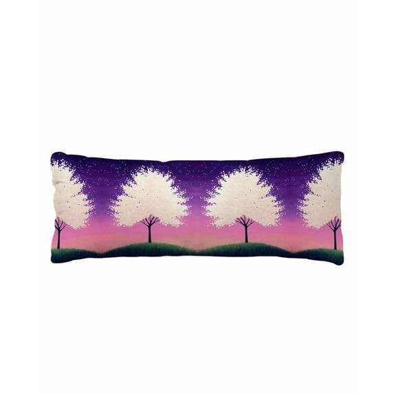 Purple Star Sky Body Pillow Cover 20 x 54 Inch Decorative Pillow Cover Tree Retro Abstract Watercolor Art Lumbar Pillowcase Seasonal Rectangle Cushion Case for Couch Sofa Bed Living Room