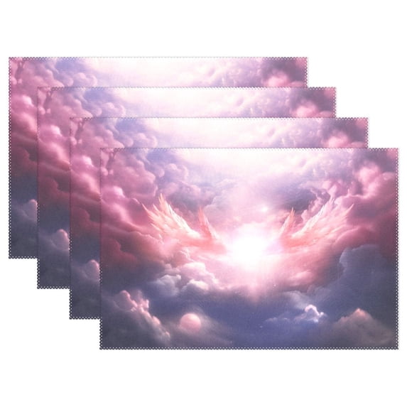 Purple Starry Sky 12×18 inch Placemats Heat Resistant Washable Foldable Rectangular Placemats Set Decoration Indoor Outdoor for Kitchen Dining Table 1PC
