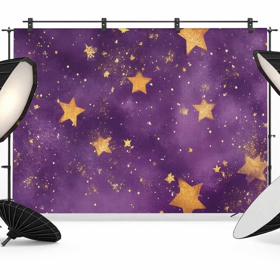 Purple Starry Sky Backdrop for Photography, Star Galaxy Fantasy Romantic Photo Backdrop Portrait Background Party Banner Photo Backgrounds for Studio Booth Props, 7x5ft