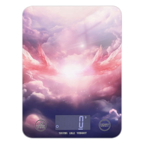 Purple Starry Sky Food Scale Digital Kitchen Scale Waterproof Tempered Glass Tare Function 11 lb for Baking Cooking Meal Prep