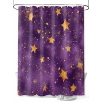 Purple Starry Sky Shower Curtain, Star Galaxy Fantasy Romantic Waterproof Shower Curtain Set with 12 Hooks Lightweight Washable Fabric Shower Curtains for Bathroom 36x72 Inches