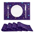 thumbnail image 1 of Purple Stars Pattern Reversible Placemat Non Slip Coffee Mat 18x12 Inch for Dining, Kitchen, Coffee, 1 of 9