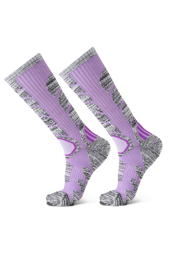 Purple Stockings Ski Socks Women Men 1 Pair Extra Thick Warm Snow Winter Skiing Sock Long Knee High Snow Snowboarding Skiing Socks