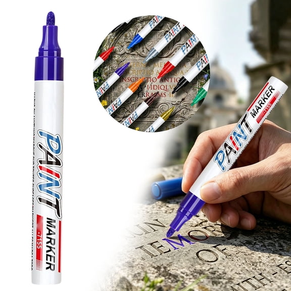Purple Stone pan, Stone Paint Marker for Restoring Inscriptions, Ideal for Lettering and Marking, 3ml, High Quality for Summer Crafting or Memorial Stones