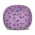 thumbnail image 1 of Purple Storage Toy Bag Chair, Unlucky Black Cat with Heart Filled Backdrop Valentines Day Animal Fun, Stuffed Animal Organizer Washable Bag, Small Size, Lavender Pink Black, by Ambesonne, 1 of 3