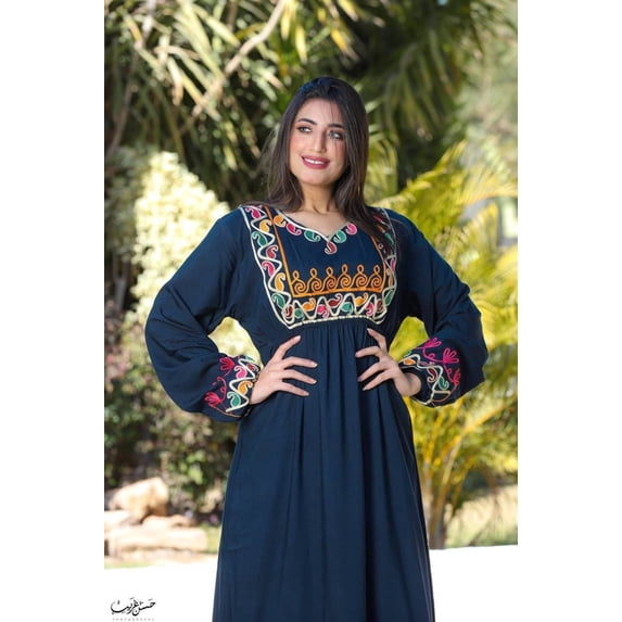 Purple Strap embroidered caftan dress, Plus size caftan, Caftans for women, Loose fit caftan, caftans for women, Egyptian cotton Caftan Materials: Egyptian cotton, Size: One Size, Color: Purple