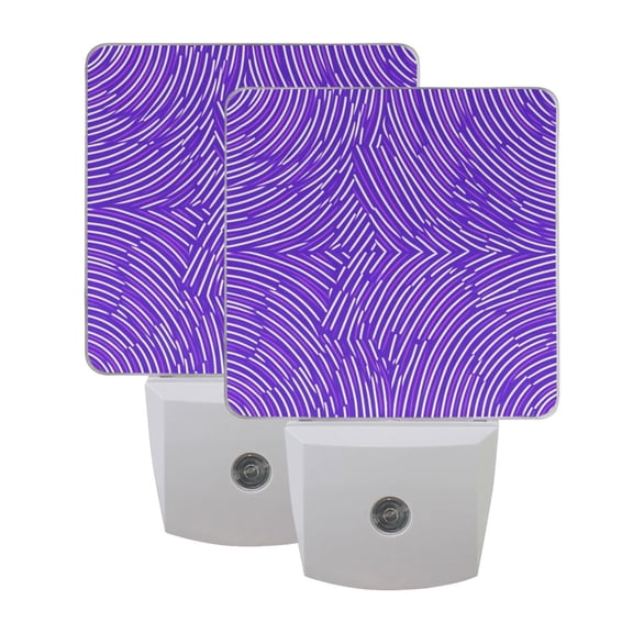 Purple Stripe Chart LED Night Light with Smart Sensor Plug Into Wall Dusk to Dawn 2 packs