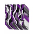 thumbnail image 1 of Purple Stripe Cloth Napkins Washable Set of 6, Black Grey White Gradient Striped Geometric Reusable Dinner Table Napkins Cloth Bulk for Weddings Kitchen Restaurants Hotel Events Parties 20 x 20 Inch, 1 of 9