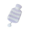 thumbnail image 1 of Purple Stripe Cute Portable Hot Water Bottle with Soft Flannel Cover, 20 x 12.5 cm, 1 of 1