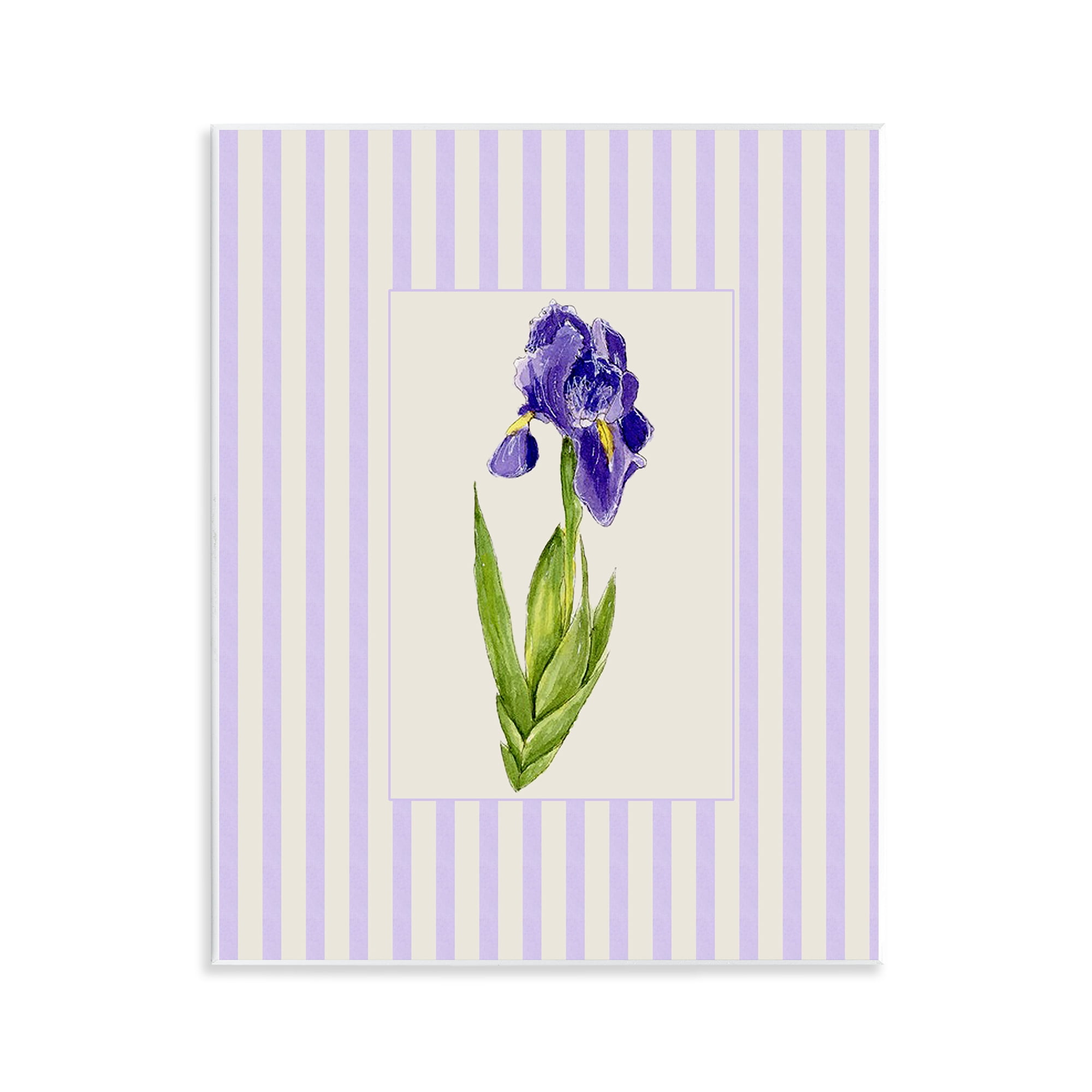 Purple Stripe Iris Wall Plaque Art, design by Lisa Wehmeyer