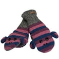 thumbnail image 1 of Purple Stripe Sock Monkey Knit Mittens, 1 of 1