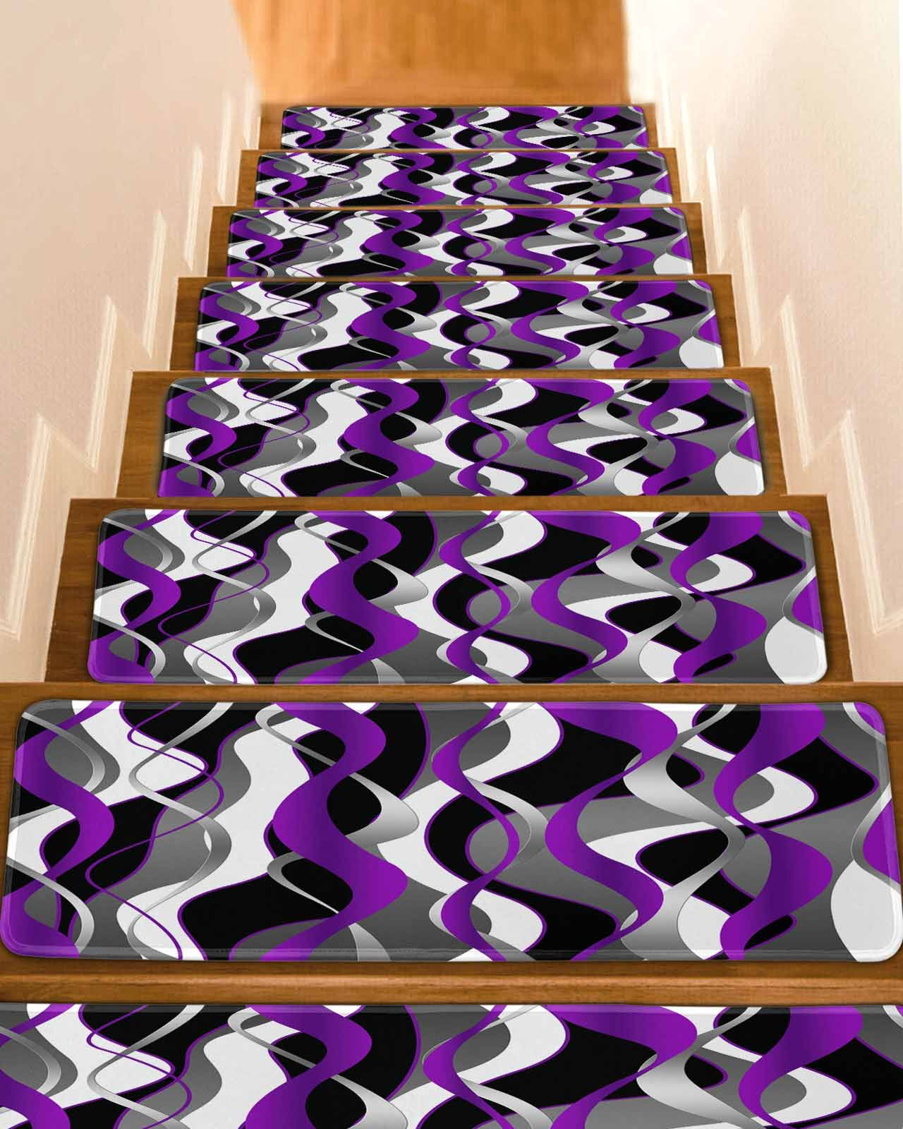 Purple Stripe Stair Treads for Wooden Steps Indoor Runner Rug Carpet ...