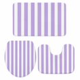 thumbnail image 1 of Purple Striped Bath Mat 3 Piece Bathroom Rug Set, Modern Farmhouse Purple White Stripes Non Slip Bath Rug Contour Mat and Toilet Lid Cover, Absorbent Shower Mats Soft Bath Rugs and Mats Sets, 1 of 8