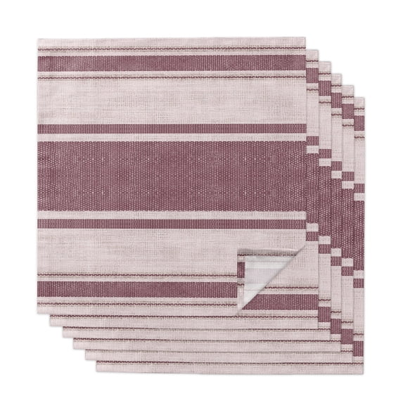 Purple Striped Cloth Napkins, Farmhouse Abstract Horizontal Lines Art ...