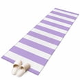 thumbnail image 1 of Purple Striped Large Area Rugs for Bedroom Living Room, Soft Non Slip Carpet Bedside Rug, Modern Farmhouse Purple White Stripes Rectangular Floor Cover Kitchen Accent Rug 2'x6' for Dining Room/Office, 1 of 9