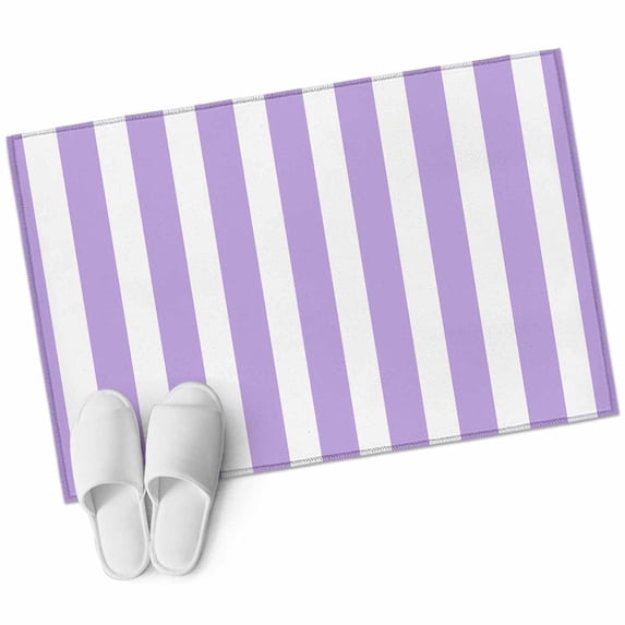 Purple Striped Large Area Rugs for Bedroom Living Room, Soft Non Slip Carpet Bedside Rug, Modern Farmhouse Purple White Stripes Rectangular Floor Cover Kitchen Accent Rug 2'x3' for Dining Room/Office