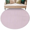 thumbnail image 1 of Purple Striped Large Area Rugs for Bedroom Living Room, Soft Non Slip Carpet Bedside Rug, Modern Simple Farmhouse Beige Vintage Round Floor Cover Kitchen Accent Rug 5' for Dining Room/Office, 1 of 9