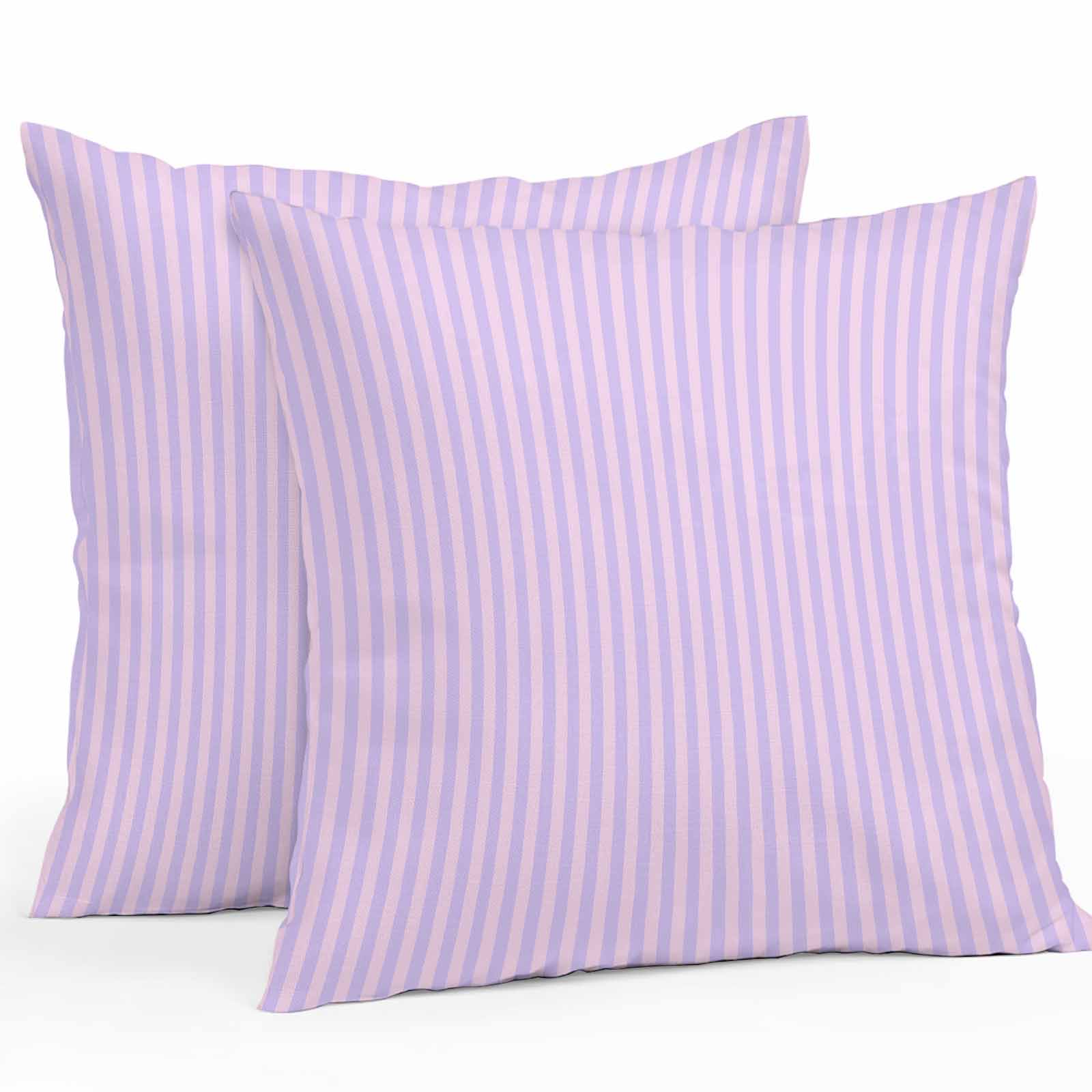 Purple Striped Outdoor Pillow Covers Set of 2 Simple Pink Stripes Modern Style Waterproof Throw Pillow Case Decorative Square Cushion Cover for Patio Couch Garden Balcony, 20"x20"