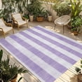 thumbnail image 1 of Purple Striped Outdoor Rug 6x9 Ft - Reversible Patio Rug Outdoor Camping Rugs, Farmhouse Vintage Stripes Washable Indoor Outdoor Area Rugs, Non-Slip Outdoor Carpet Runner for Deck/Porch, 1 of 8