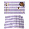 thumbnail image 1 of Purple Striped Placemats Set of 8, Farmhouse Vintage Stripes Placemats for Dining Table, Place Mats for Kitchen Tabletop, Waterproof Wipeable Dining Table Mats Set, 1 of 9