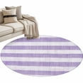 thumbnail image 1 of Purple Striped Round Rug 4ft Area Rug Washable Soft Non-Slip 4' Circle Low Pile Rugs Farmhouse Vintage Stripes Carpet for Bedroom Living Room Entryway Home Office Dining Room, 1 of 8