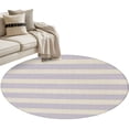 thumbnail image 1 of Purple Striped Round Rug 4ft Washable Circle Entryway Rugs Non Slip Classic Minimalism Horizontal Stripes Area Rug Indoor Floor Carpet for Bedroom Kitchen Living Room Home Office Dining Room Nursery, 1 of 9