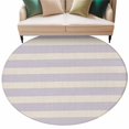 thumbnail image 1 of Purple Striped Round Rug 8ft Washable Circle Rugs Non Slip Classic Minimalism Horizontal Stripes Large Area Rug Indoor Floor Carpet for Bedroom Kitchen Living Room Home Office Dining Room Nursery, 1 of 9