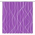 thumbnail image 1 of Purple Striped Shower Curtain Line Wavy Simple Modern Fashion Fabric Bathroom Decor Set with Hooks(84" Wx72 H), 1 of 3