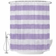 thumbnail image 1 of Purple Striped Shower Curtain, Waterproof Shower Curtains for Bathroom, Farmhouse Vintage Stripes Washable Fabric Bathtub Curtain Set Bath Decor with 12 Hooks 72"x78", 1 of 8
