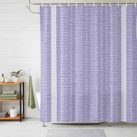 Purple Striped Shower Curtains for Bathroom, Farmhouse Modern Vertical Lines Waterproof Fabric Shower Curtain, Decorative Bathroom Curtain for Bathtub, 36"x72", No Hooks Included