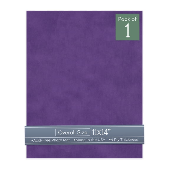Purple Suede 11x14 Uncut Art Mat Board - No Opening - 1 Mat