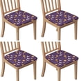 thumbnail image 1 of Purple Sun Moon Cloud Star Pattern Seat Covers for Dining Room Chairs Set Of 4,Stretch Printed Washable Chair Seat Cover with Elastic Ties and Button,Removable Waterproof Couch Cushion Covers, 1 of 6