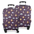 thumbnail image 1 of Purple Sun Moon Star Cloud Pattern Luggage Cover Fashion Suitcase Cover Baggage Covers Fit 25-28 Inch Luggage (Go Travel), 1 of 5