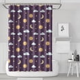 thumbnail image 1 of Purple Sun Moon Star Cloud Pattern Shower Curtain 72"x72" ,Bathroom Decorative Shower Curtains Set with 12 Hooks,Modern Waterproof Washable Shower Curtain, 1 of 6
