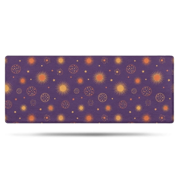 Purple Sun Star Circle Pattern Bathroom Rugs Mat,Non Slip Microfiber Bathroom Rug,Rubber Backing,Soft Bathroom Mats for Bathroom Floor,Tub and Shower,60x24in(150x60cm)