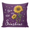 thumbnail image 1 of Purple Sunshine Sunflower Pillow Covers 18x18 Inch Decorative Throw Pillow Cover, Pastoral Bees Farmhouse Floral Sofa Pillowcases Accent Cushion Case Home Decor Bedroom Living Room, 1 of 6