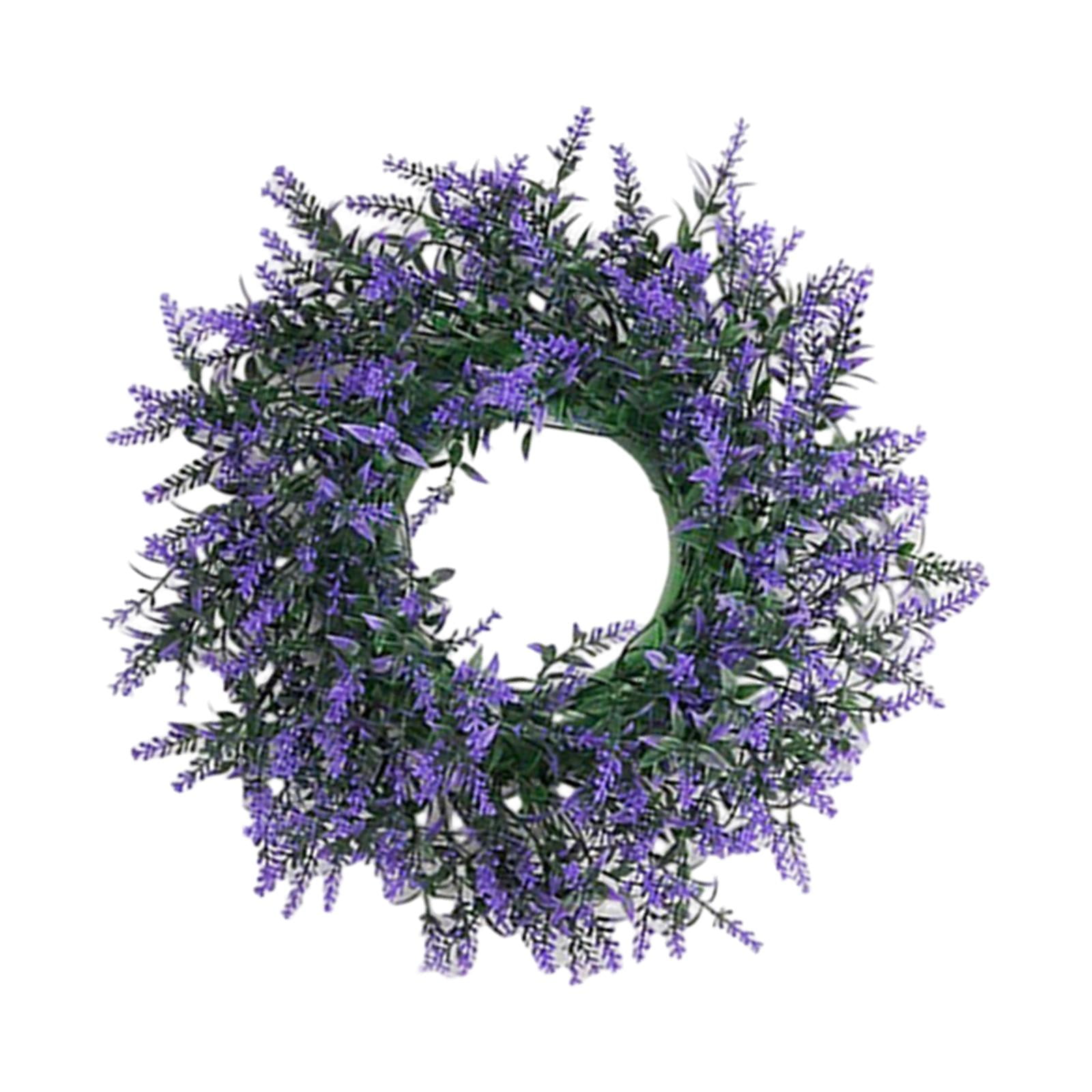 Purple Swag Wreath Artificial Floral Ring Tabletop Leaves Wreath Door