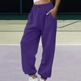thumbnail image 1 of Purple Sweatpants Women's Sweatpants Petite Length Pants Casual Workout Athletic Joggers Waist Fashion Clothing, 1 of 4