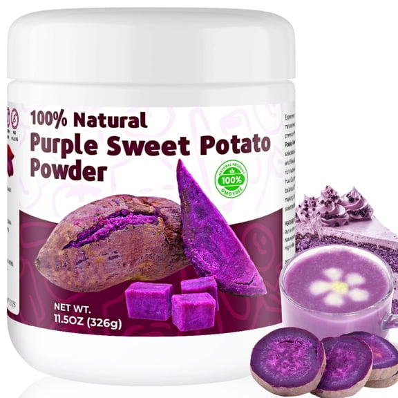Purple Sweet Potato Powder GGA1 11.5oz (326g) - Natural Food Coloring for Baking, Drinks & SmoothiesUbe/Purple Yam Alternative, Non-GMO, Gluten-Free, Resealable Pack