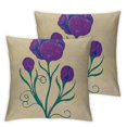 Purple Sweet peas for Summer Joy' Canvas Cushion Cover