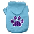 thumbnail image 1 of Purple Swiss Dot Paw Screen Print Pet Hoodies, Baby Blue - 3XL, 1 of 1