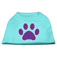 thumbnail image 1 of Purple Swiss Dot Paw Screen Print Shirt Aqua XXL - 18, 1 of 1
