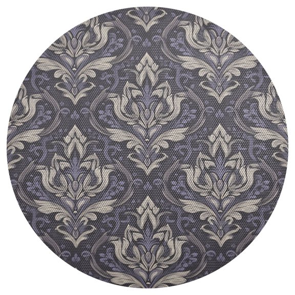 Purple Symmetrical Abstract Pattern PVC Round Grid Placemat Table Mat 1 Pc 15.4" x 15.4"